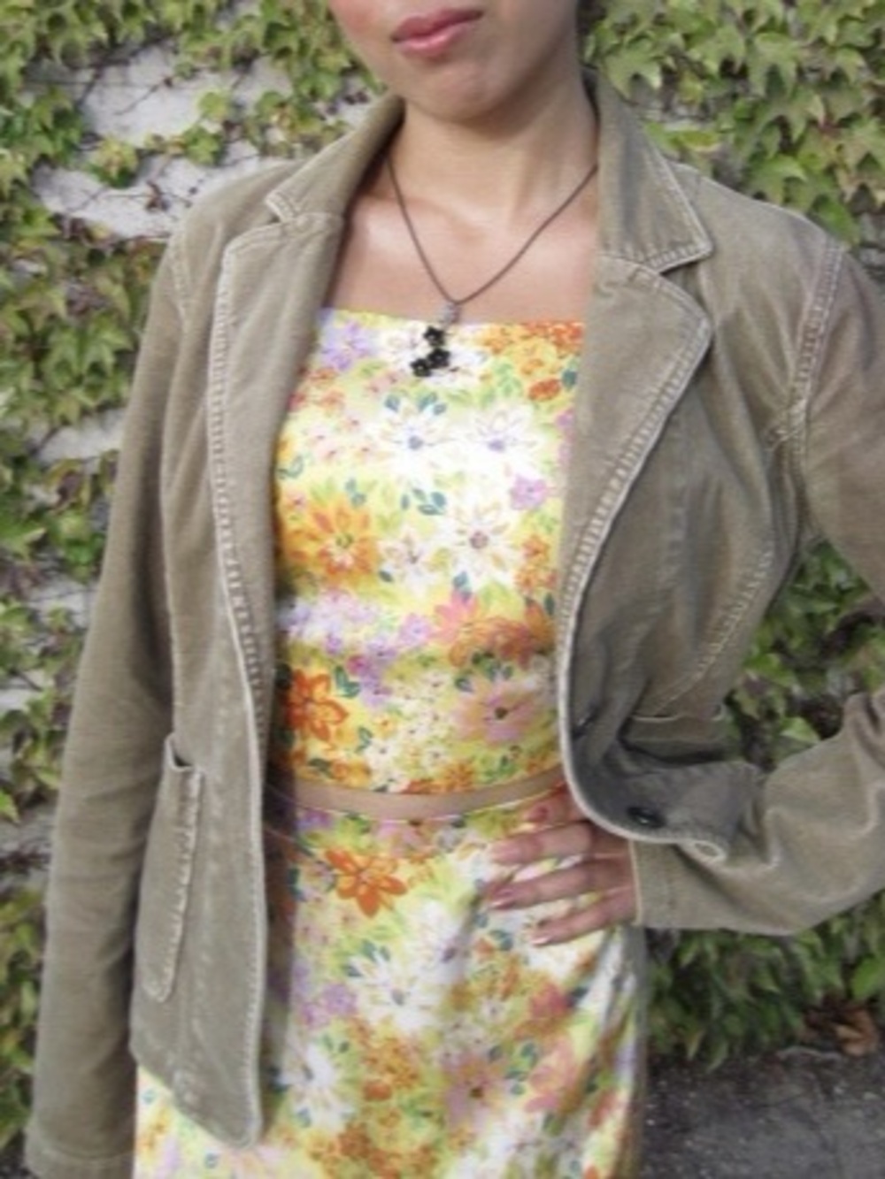 Floral Midi Set in Yellow & Multicolor